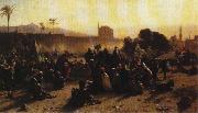 Wilhelm Gentz An Arab Encampment. 1870. Oil on canvas oil painting picture wholesale